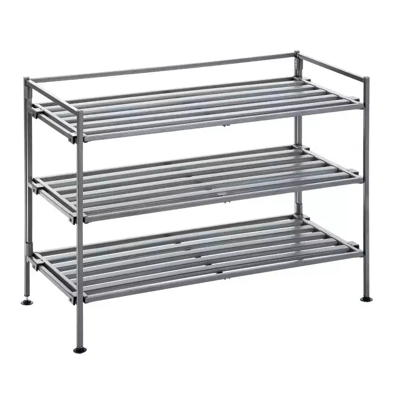 Seville Classics 9-Pair 3-Tier Resin Slat Stackable Shoe Rack