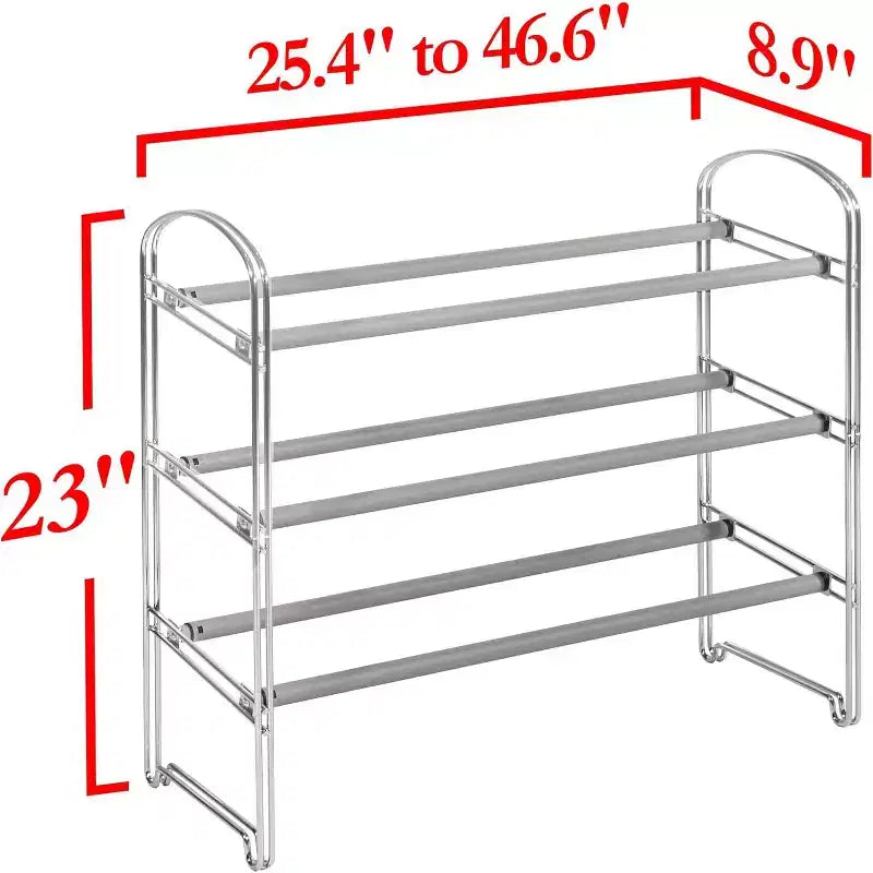 Meuble à chaussures extensible 3 niveaux 24 paires avec cadre métallique antidérapant Seville Classics