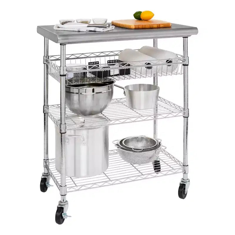 Seville Classics Stainless Steel Top NSF certified Utility Worktable Cart