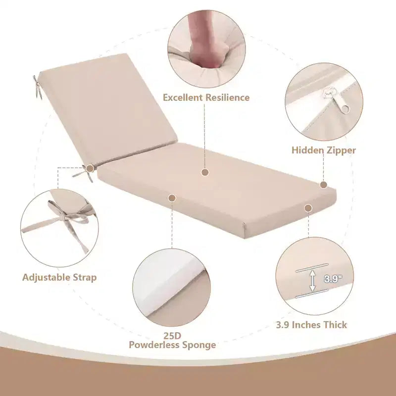 Coussin de chaise longue d'extérieur EROMMY