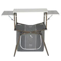 TIMBER RIDGE Folding Camping Kitchen Table  Lightweight Aluminum Cook Station with Storage & Carry Bag, Portable BBQ Grill Table, Gray.