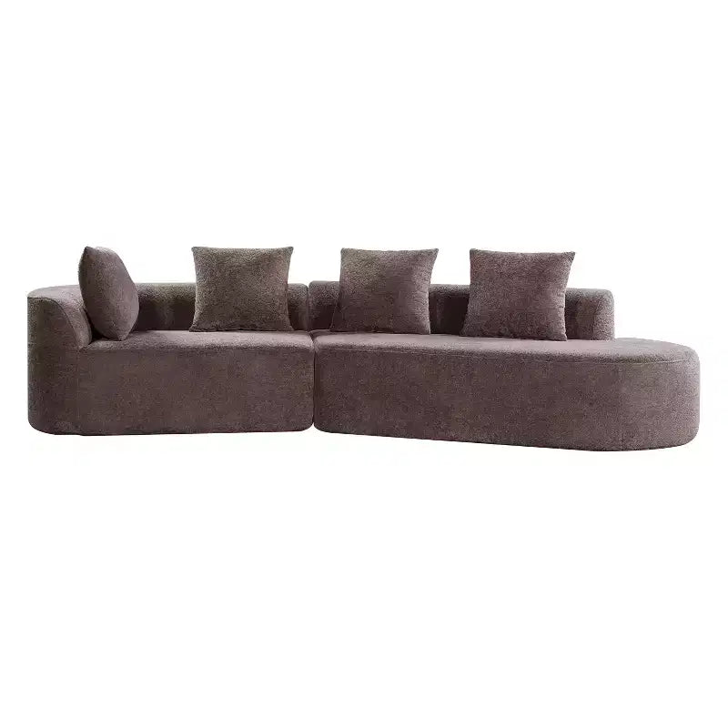 Canapé d'angle incurvé moderne Christopher Knight Home 116 avec éponge haute densité et 4 oreillers