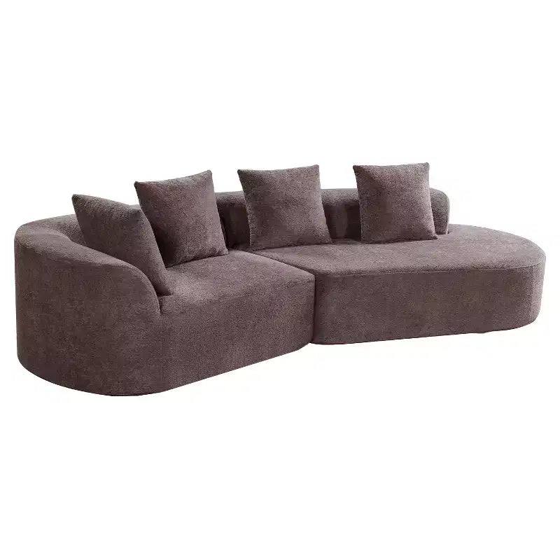 Canapé d'angle incurvé moderne Christopher Knight Home 116 avec éponge haute densité et 4 oreillers