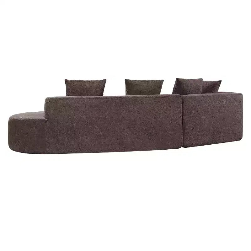 Canapé d'angle incurvé moderne Christopher Knight Home 116 avec éponge haute densité et 4 oreillers