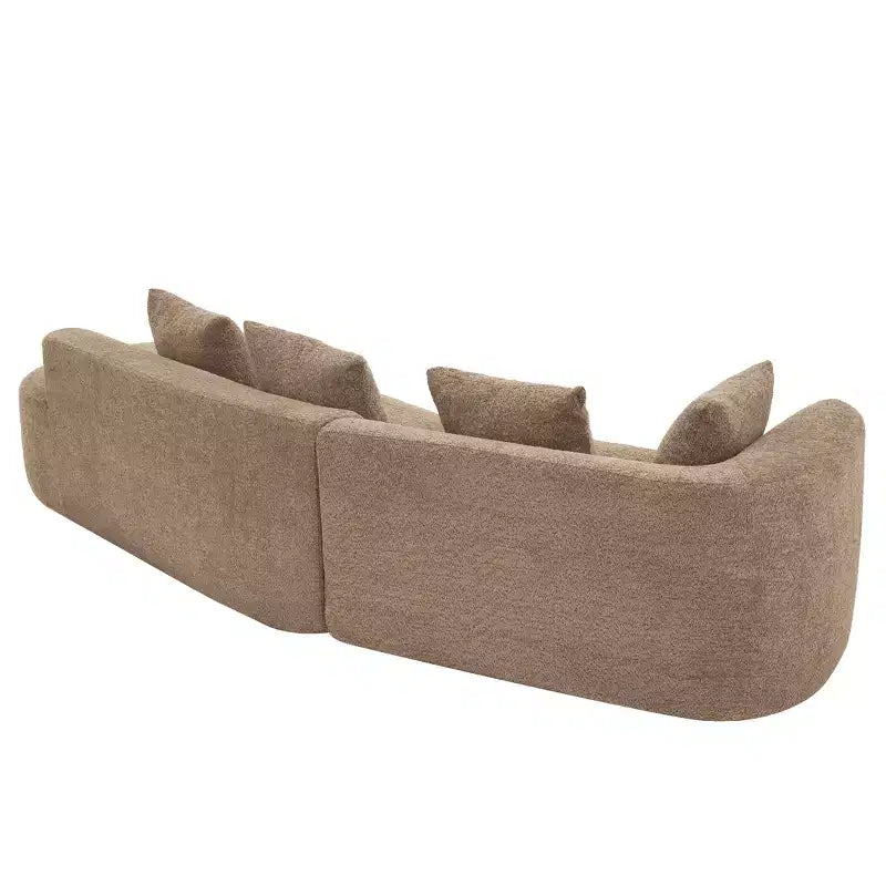 Canapé d'angle incurvé moderne Christopher Knight Home 116 avec éponge haute densité et 4 oreillers