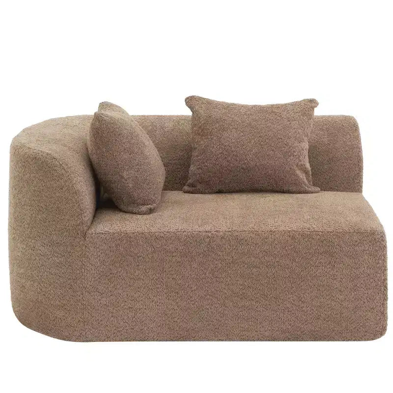 Canapé d'angle incurvé moderne Christopher Knight Home 116 avec éponge haute densité et 4 oreillers