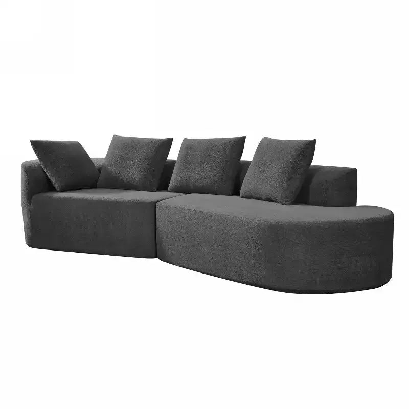 Canapé d'angle incurvé moderne Christopher Knight Home 116 avec éponge haute densité et 4 oreillers
