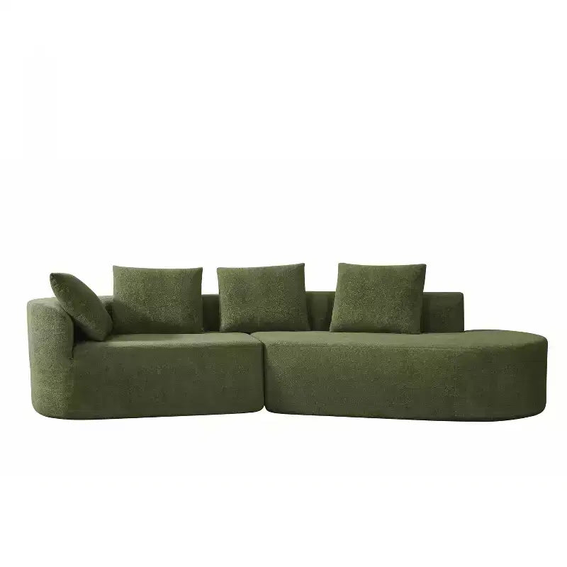 Canapé d'angle incurvé moderne Christopher Knight Home 116 avec éponge haute densité et 4 oreillers