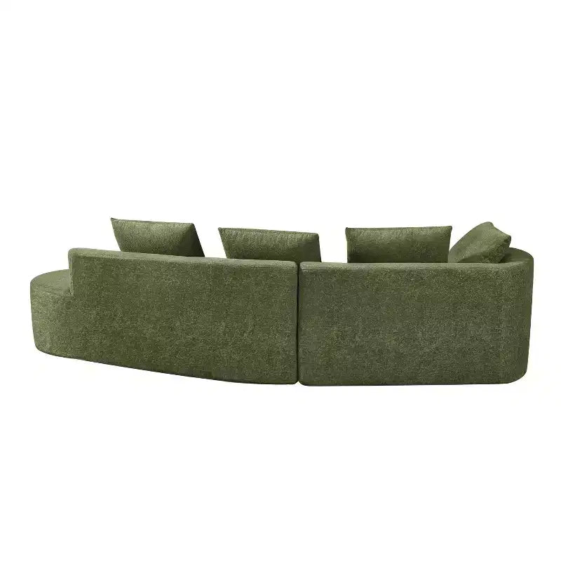 Canapé d'angle incurvé moderne Christopher Knight Home 116 avec éponge haute densité et 4 oreillers