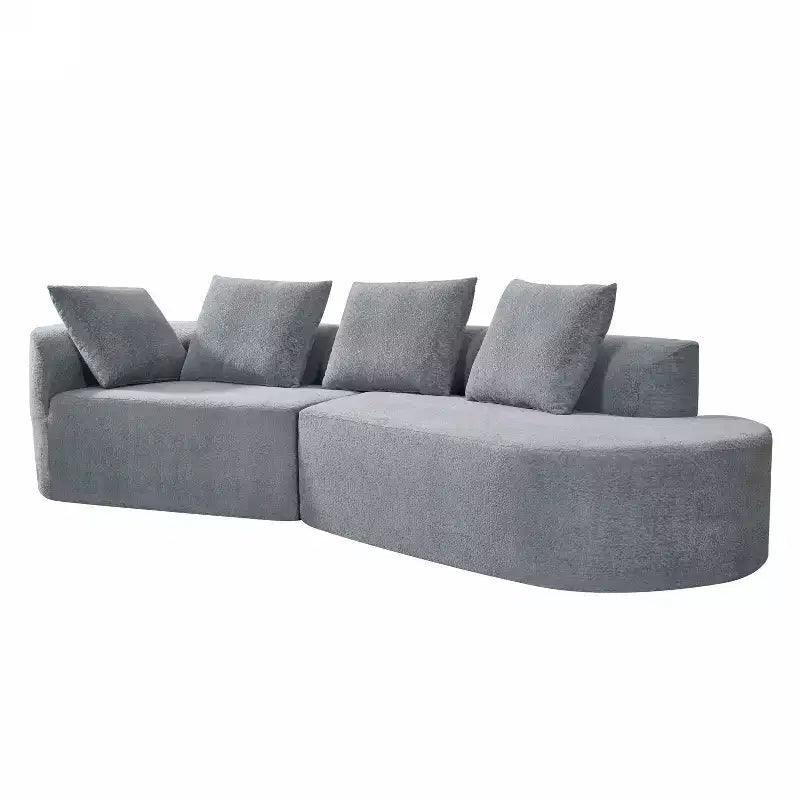 Canapé d'angle incurvé moderne Christopher Knight Home 116 avec éponge haute densité et 4 oreillers