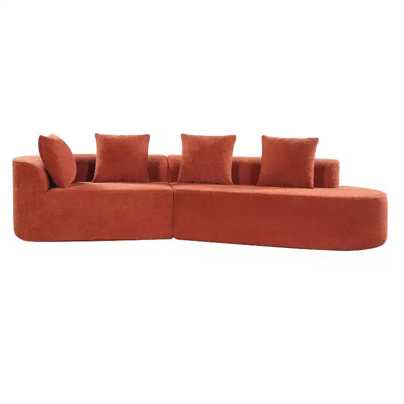 Canapé d'angle incurvé moderne Christopher Knight Home 116 avec éponge haute densité et 4 oreillers