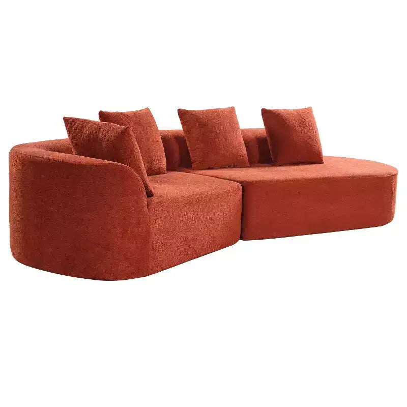Canapé d'angle incurvé moderne Christopher Knight Home 116 avec éponge haute densité et 4 oreillers
