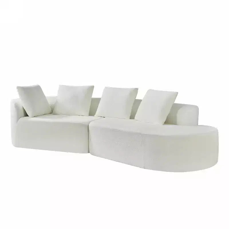 Canapé d'angle incurvé moderne Christopher Knight Home 116 avec éponge haute densité et 4 oreillers