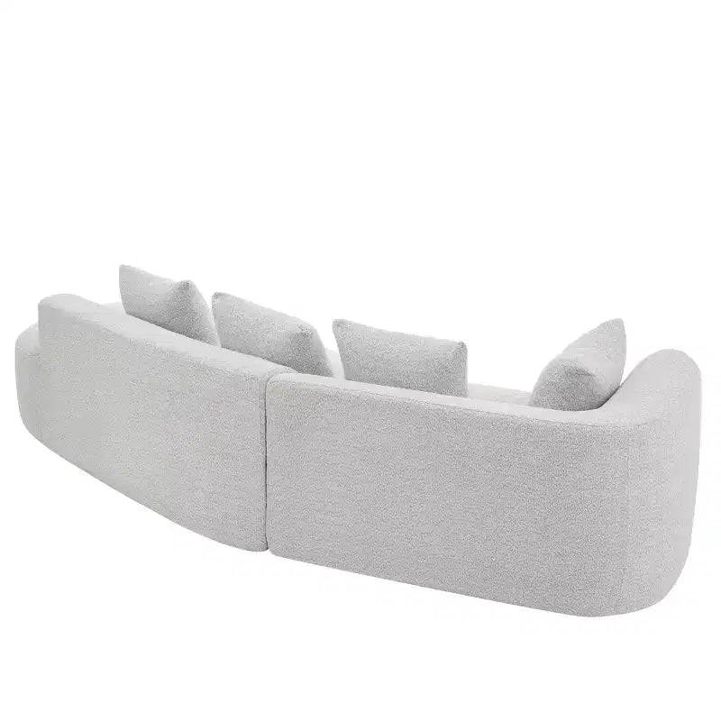 Canapé d'angle incurvé moderne Christopher Knight Home 116 avec éponge haute densité et 4 oreillers