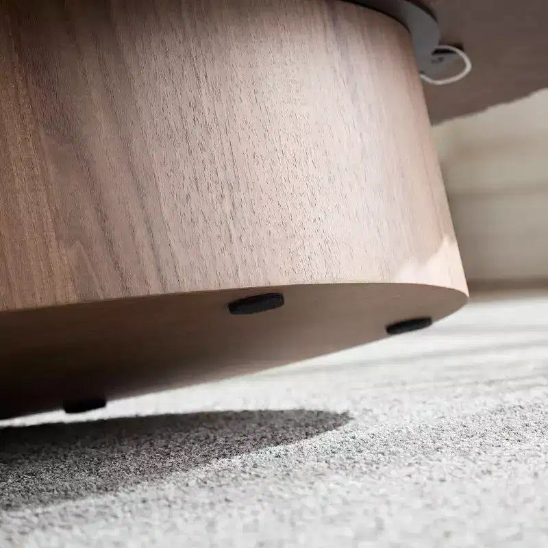 Table basse ovale/carrée Table d'appoint minimaliste à cannelures, Frêne naturel/Noyer/Noir mat-ModernLuxe