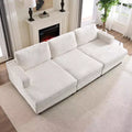 Mjkone Modern Corduroy Fabric Convertible Modular 3-Seater Sofa Couch For Living Room