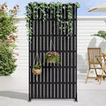 72 H35W Dovelina Black Metal Planter Box with Trellis Privacy Screen for Caf Patio,Garden & Balconies
