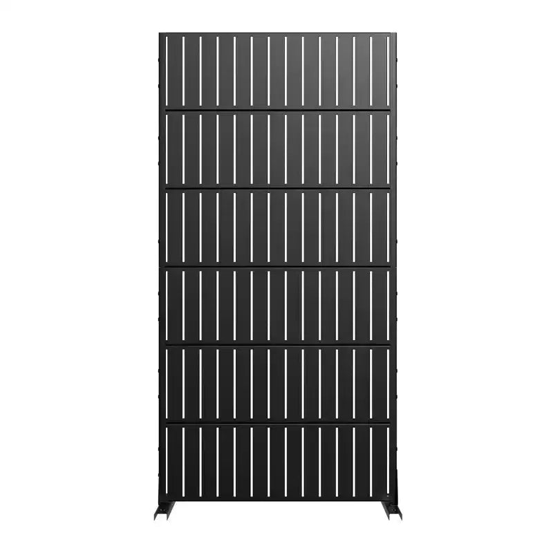 Jardinière rectangulaire en métal noir avec treillis et paravent 72 H35W Dovelina pour terrasse de café, jardin et balcons