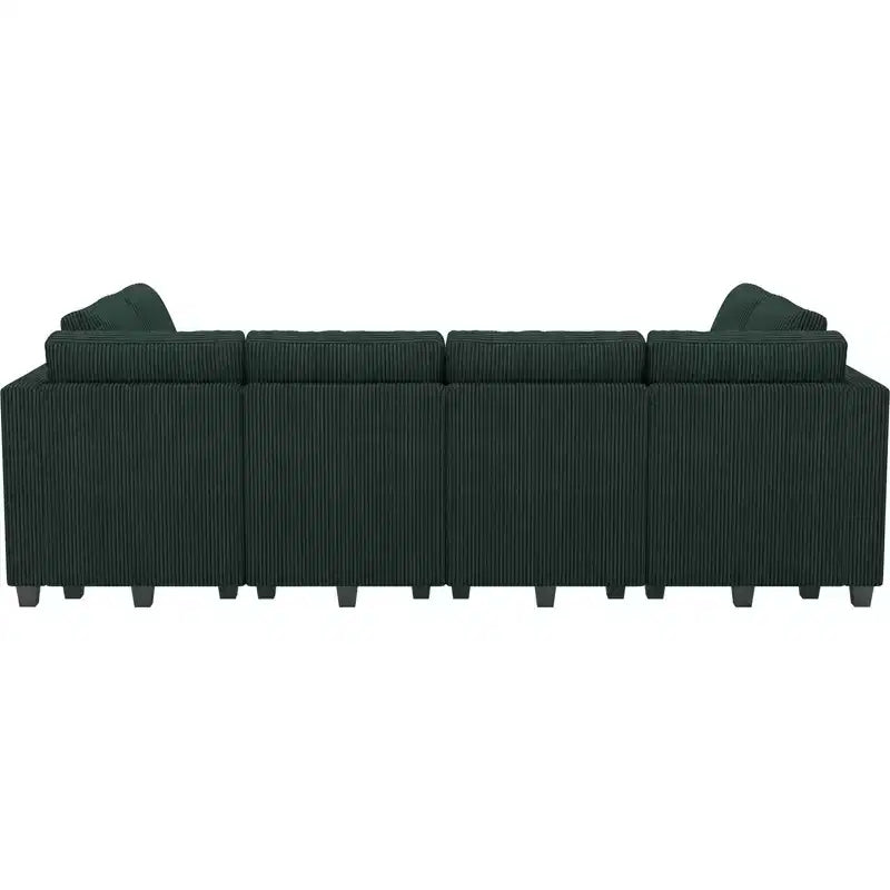 Canapé convertible modulaire sectionnel Belffin en velours côtelé, 12 places surdimensionné avec rangement pour salon