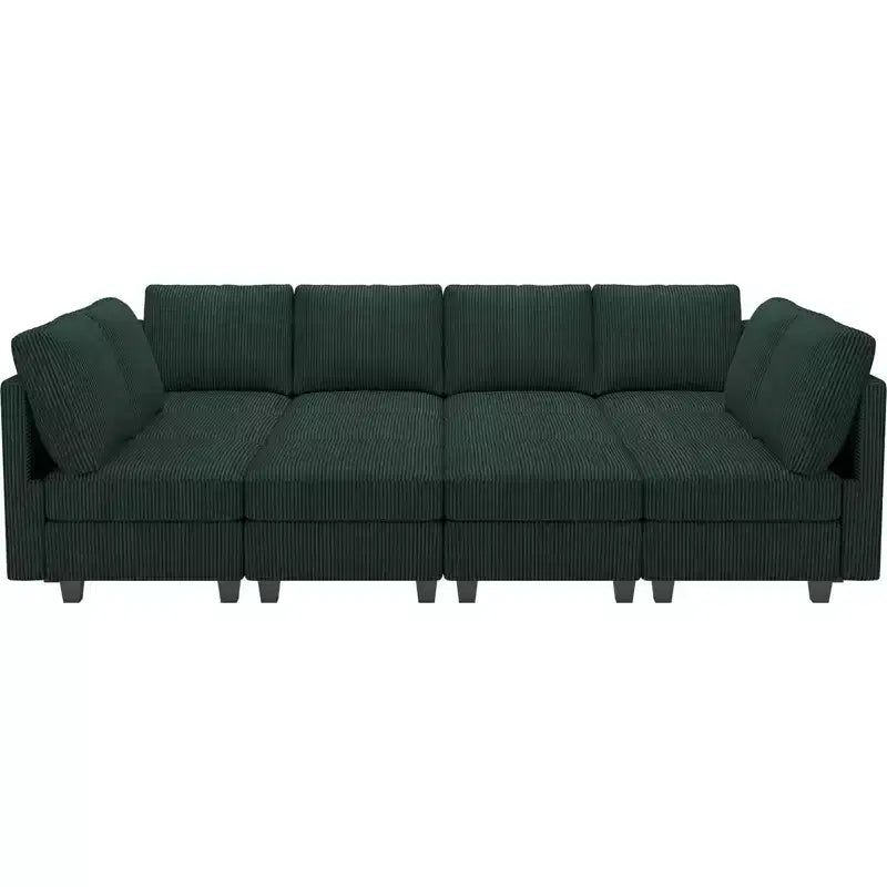 Canapé convertible modulaire sectionnel Belffin en velours côtelé, 12 places surdimensionné avec rangement pour salon