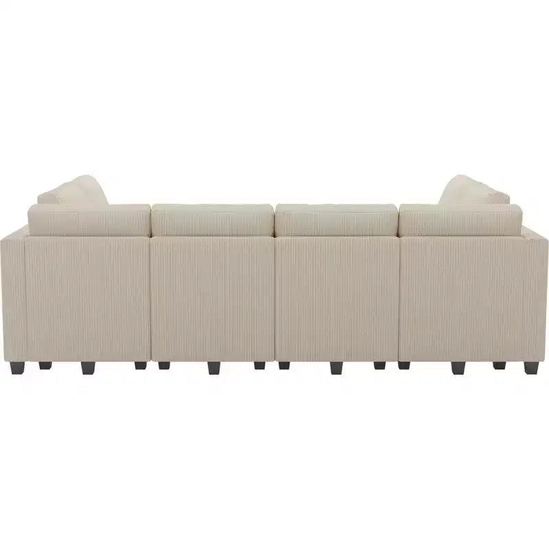 Canapé convertible modulaire sectionnel Belffin en velours côtelé, 12 places surdimensionné avec rangement pour salon