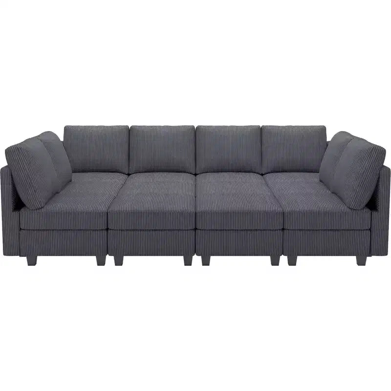Canapé convertible modulaire sectionnel Belffin en velours côtelé, 12 places surdimensionné avec rangement pour salon