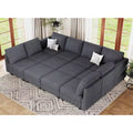 Belffin Corduroy Convertible Modular Sectional Sleeper Sofa Oversized 12 Seat with Storage Seat for Living Room