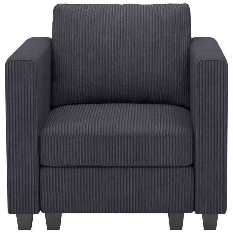 Belffin Canapé Modulable en Velours Côtelé, Élément Central, Canapé Sectionnel Moderne Convertible, Gris Foncé