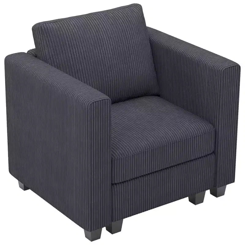 Belffin Canapé Modulable en Velours Côtelé, Élément Central, Canapé Sectionnel Moderne Convertible, Gris Foncé