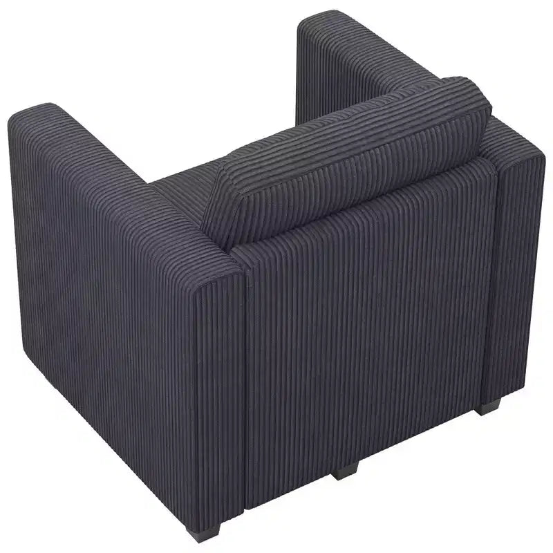 Belffin Canapé Modulable en Velours Côtelé, Élément Central, Canapé Sectionnel Moderne Convertible, Gris Foncé