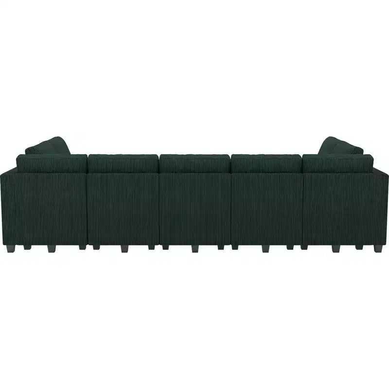 Grand canapé sectionnel modulaire Belffin 15 places avec rangement, canapé-lit sectionnel en velours côtelé, grand canapé modulaire convertible pour salon