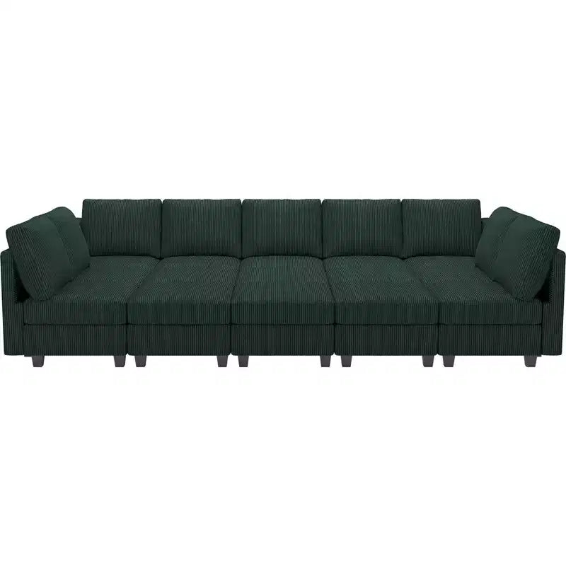 Grand canapé sectionnel modulaire Belffin 15 places avec rangement, canapé-lit sectionnel en velours côtelé, grand canapé modulaire convertible pour salon