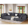 Belffin Large 15 Seat Modular Sectional Sofa with Storage Seat Corduroy Sleeper Sectional Sofa Bed Oversized Convertible Modular Couch for Living Room