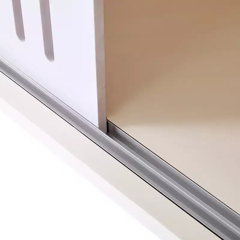 Meuble TV et litière pour chat, console TV avec armoire de rangement et porte coulissante amovible, Blanc crème-ModernLuxe