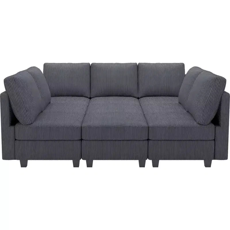 Belffin Canapé-lit modulaire en velours côtelé 9 places convertible avec poufs de rangement Canapé-lit modulaire pour salon