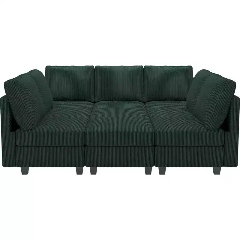 Belffin Canapé-lit modulaire en velours côtelé 9 places convertible avec poufs de rangement Canapé-lit modulaire pour salon
