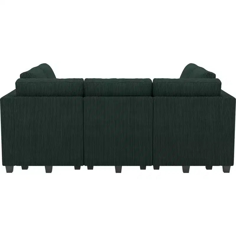 Belffin Canapé-lit modulaire en velours côtelé 9 places convertible avec poufs de rangement Canapé-lit modulaire pour salon