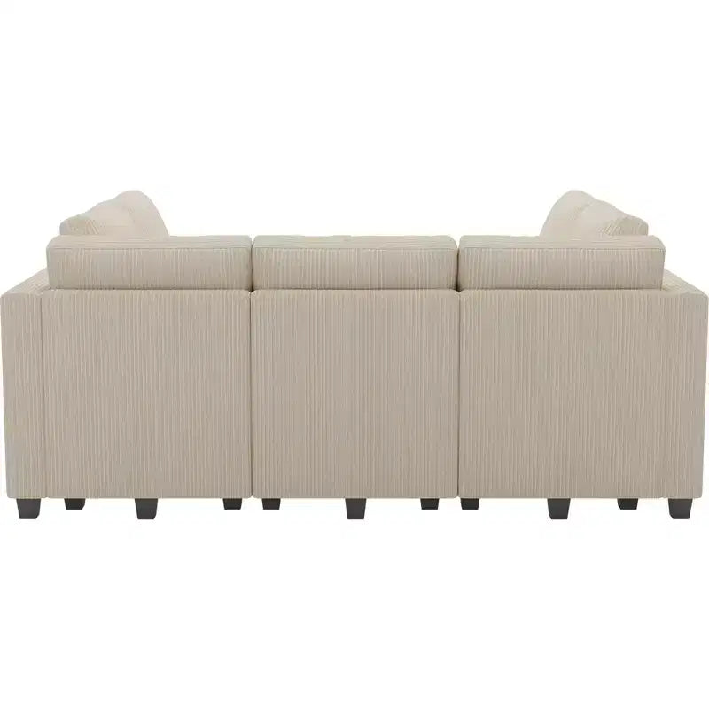Belffin Canapé-lit modulaire en velours côtelé 9 places convertible avec poufs de rangement Canapé-lit modulaire pour salon