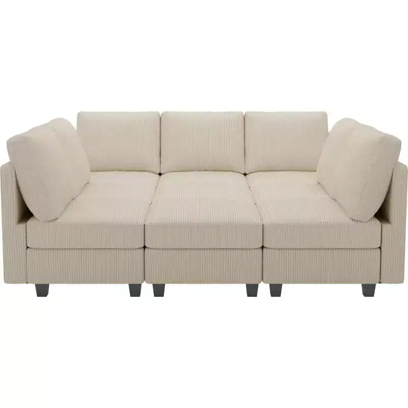 Belffin Canapé-lit modulaire en velours côtelé 9 places convertible avec poufs de rangement Canapé-lit modulaire pour salon