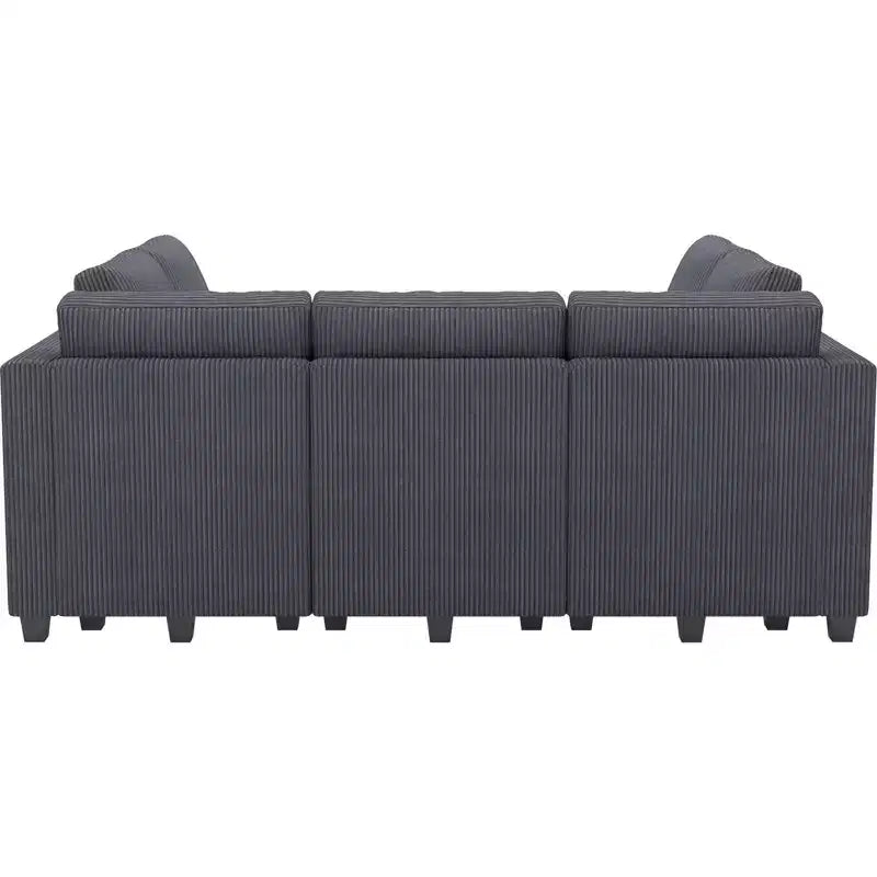 Belffin Canapé-lit modulaire en velours côtelé 9 places convertible avec poufs de rangement Canapé-lit modulaire pour salon