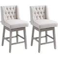 Vatros Counter Height Bar Stools Set of 2, Counter Height Upholstered Barstools, Swivel Bar Stool