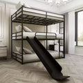 GDFStudio Theodore Modern Metal Full Size Triple Bed with Ladder and Slide
