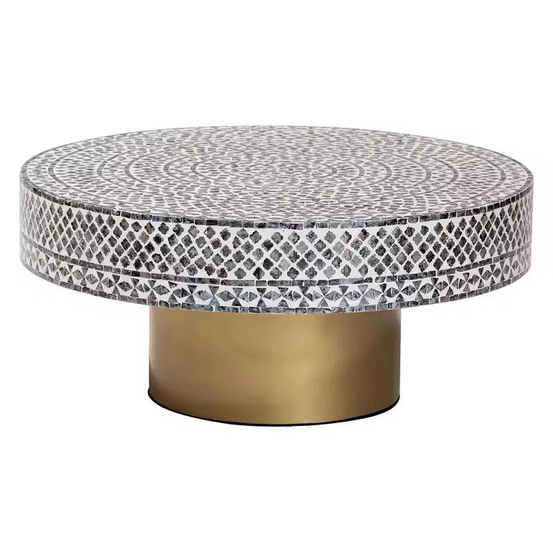 bali & pari Table basse en nacre capiz noire et blanche Idra Coastal