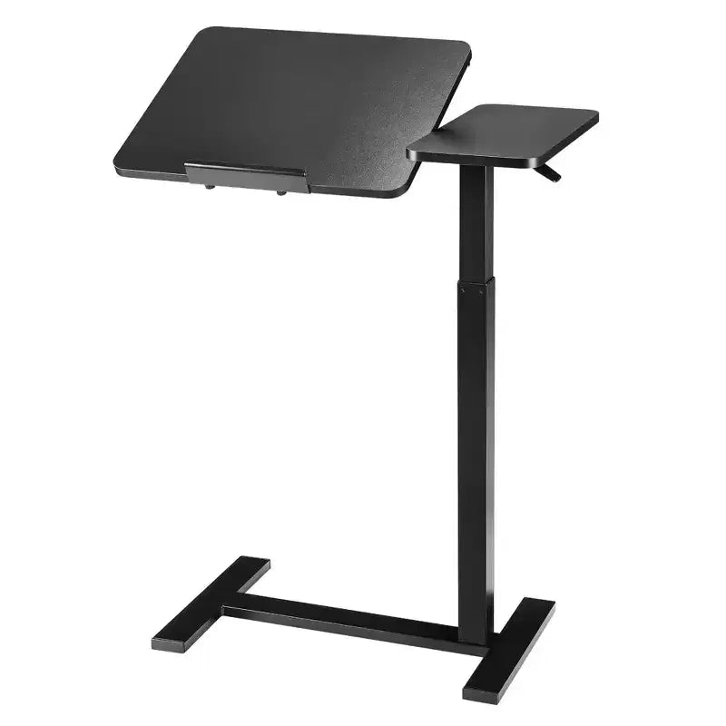 JIONJOY Table de lit réglable – Bureau inclinable avec ressort à gaz de 75-110 cm et roulettes à 360°, cadre en acier pour la maison/le bureau/l'hôpital