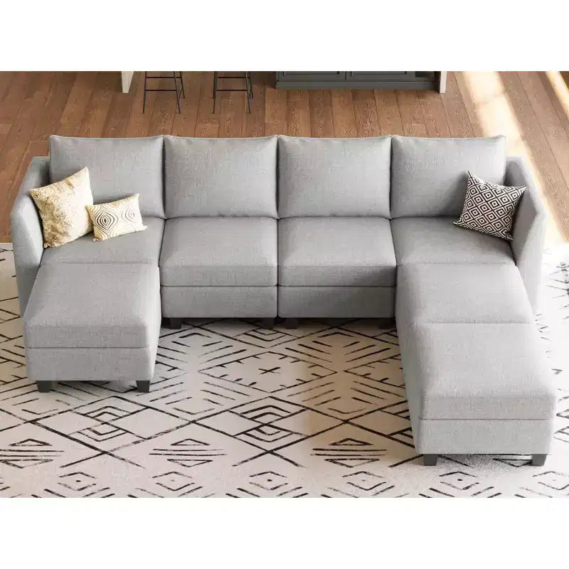Belffin Modular Sectional Sofa Large Chenille U Shaped Couch with Storage 7 Seat Chaise for Living Room