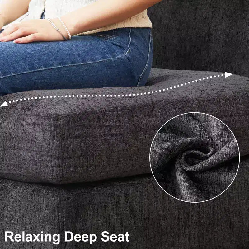Belffin Canapé modulable en chenille grande taille, canapé en U avec rangement, chaise longue 7 places pour salon