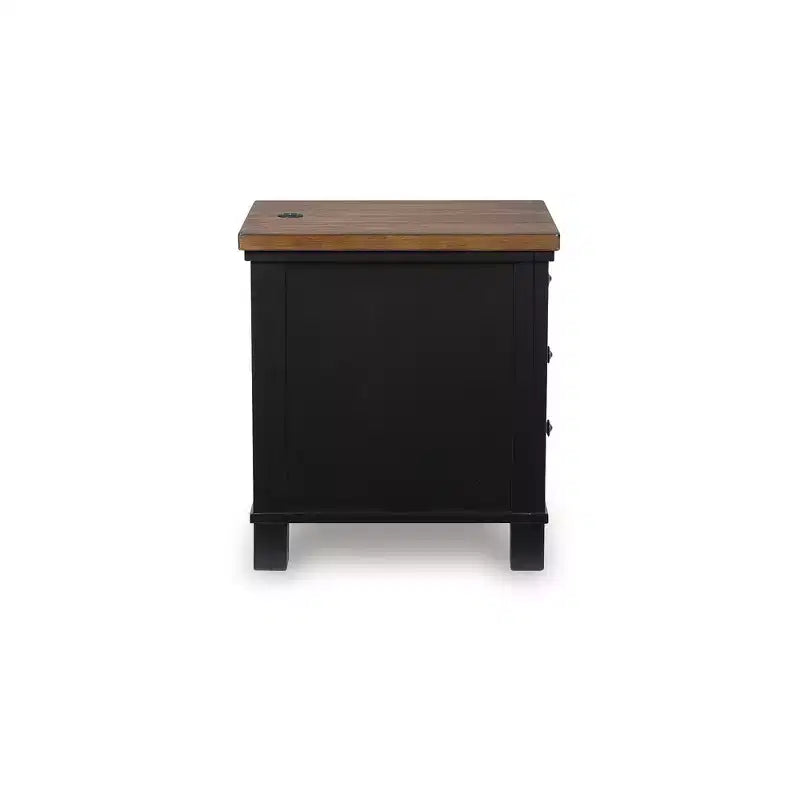 Signature Design by Ashley Wildenauer Table d'appoint 3 tiroirs avec port de charge USB, noir