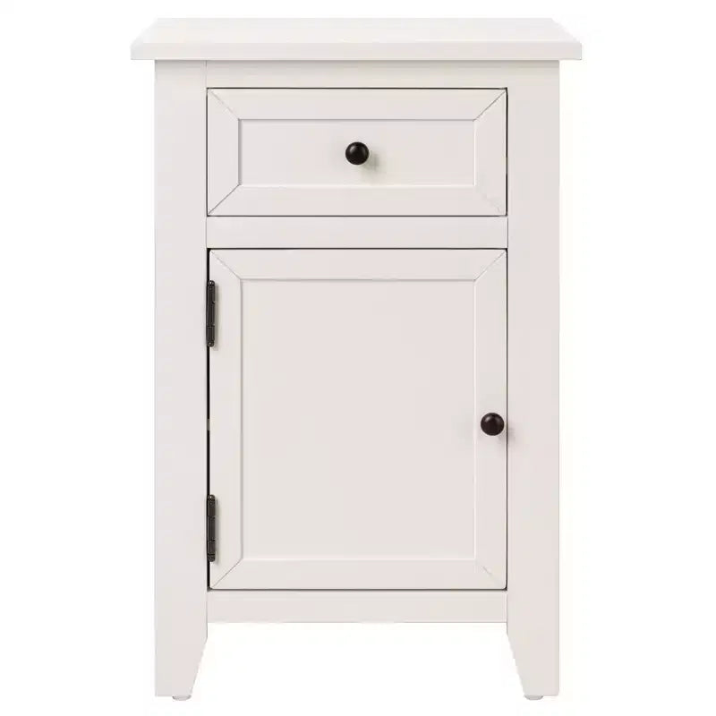 eHemco X-Side Table de chevet/d'appoint en bois avec 1 tiroir et 1 meuble de rangement à 1 porte