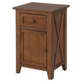 eHemco X-Side Table de chevet/d'appoint en bois avec 1 tiroir et 1 meuble de rangement à 1 porte