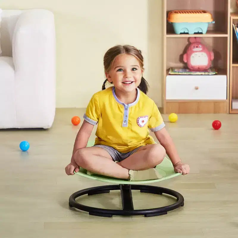 Chaise pivotante VEVOR Elephant pour enfants, capacité de 100 kg, chaise tournante à 360°, chaise jouet sensorielle pour enfants autistes avec base en métal antidérapante, vert